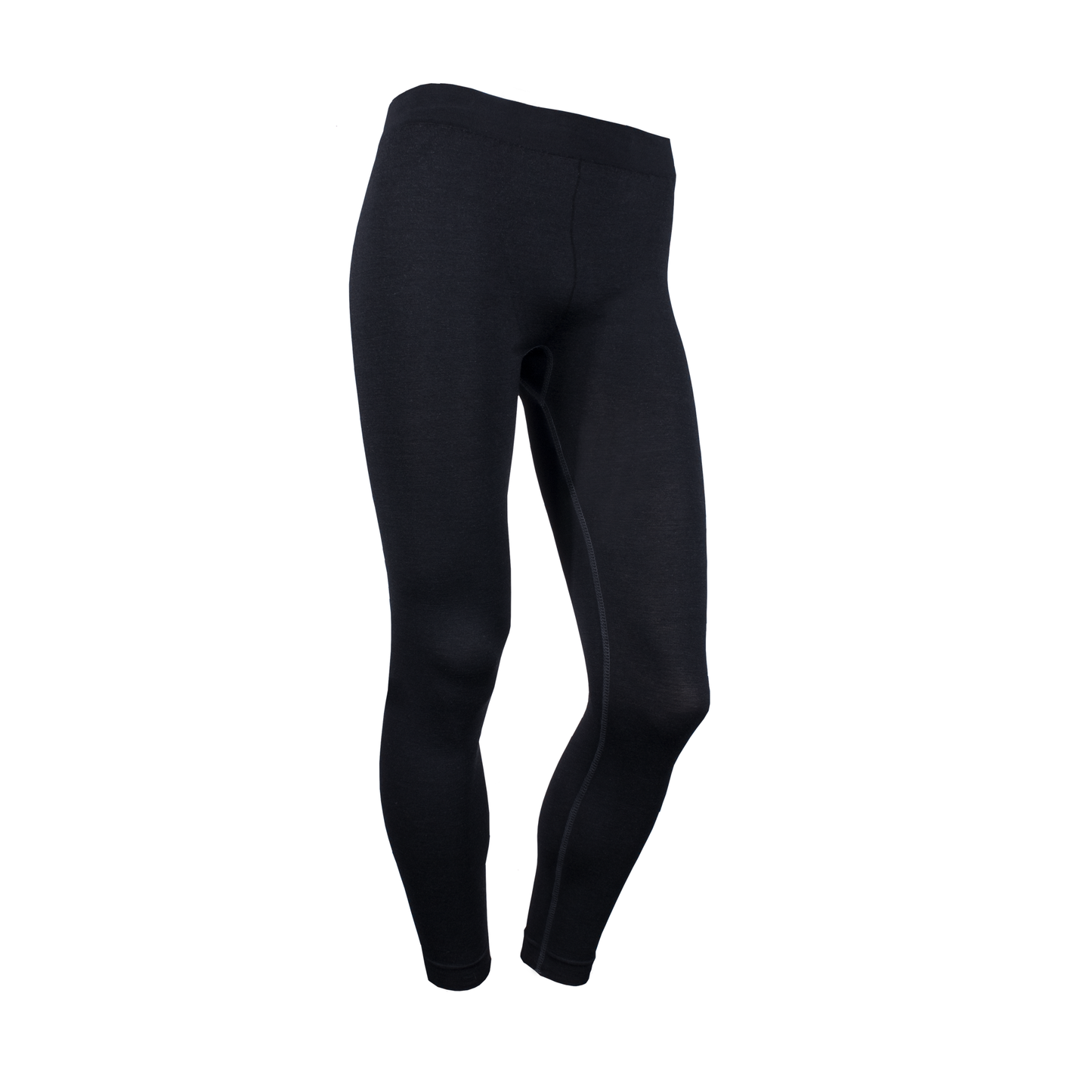 Die SIMLOC RED_LINE FR Leggings sind schlichte, schwarze, bodenlange Leggings mit elastischem Bund, die vor einem weißen Hintergrund abgebildet sind.