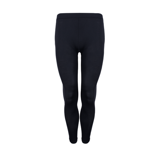 Die SIMLOC RED_LINE FR Leggings, hier von vorne auf weißem Hintergrund abgebildet, verfügen über einen hohen Bund und eine volle Beinlänge und bieten als flammhemmende Unterwäsche sowohl Tragekomfort als auch elektrostatische Sicherheit.